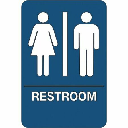 BSC PREFERRED Men/Women Restroom ADA Compliant Plastic Sign S-14806BLU
